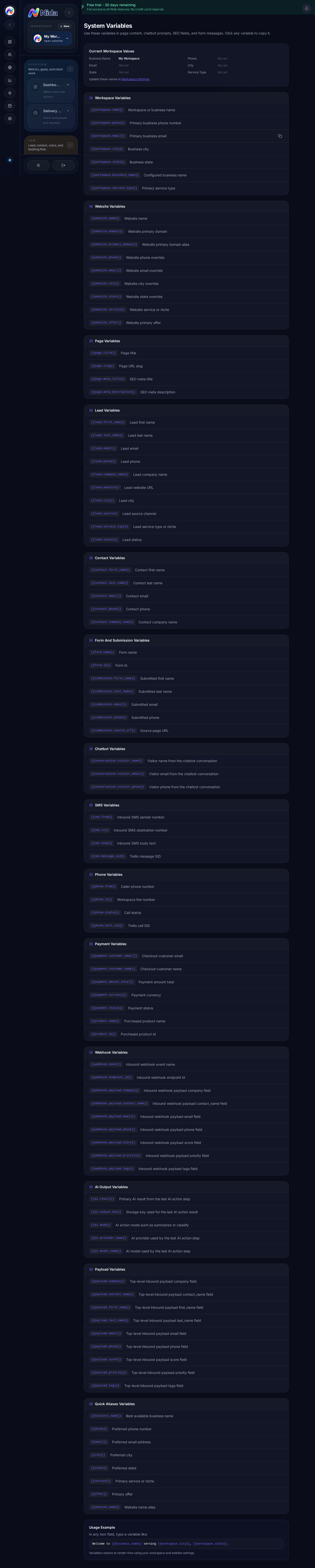 System Variables